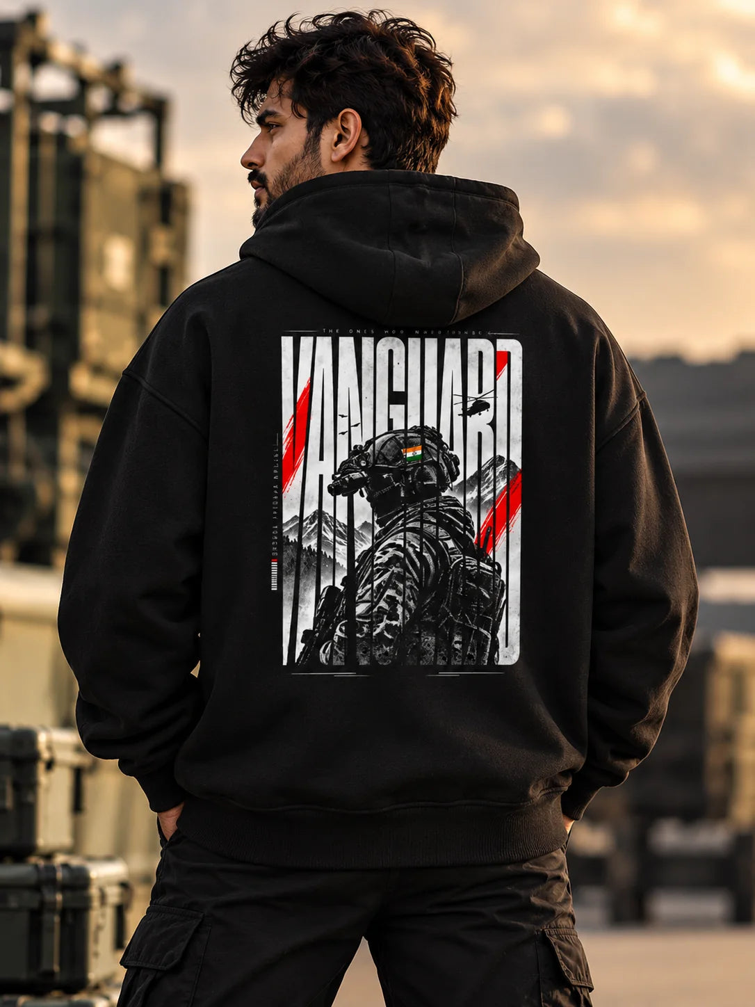 Vanguard Soldier Graphic Oversized Hoodie