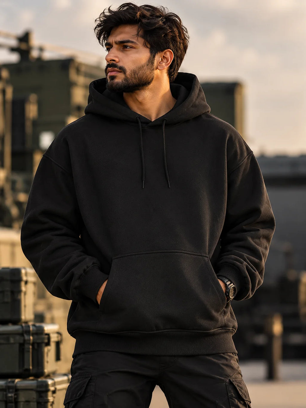 Vanguard Soldier Graphic Oversized Hoodie