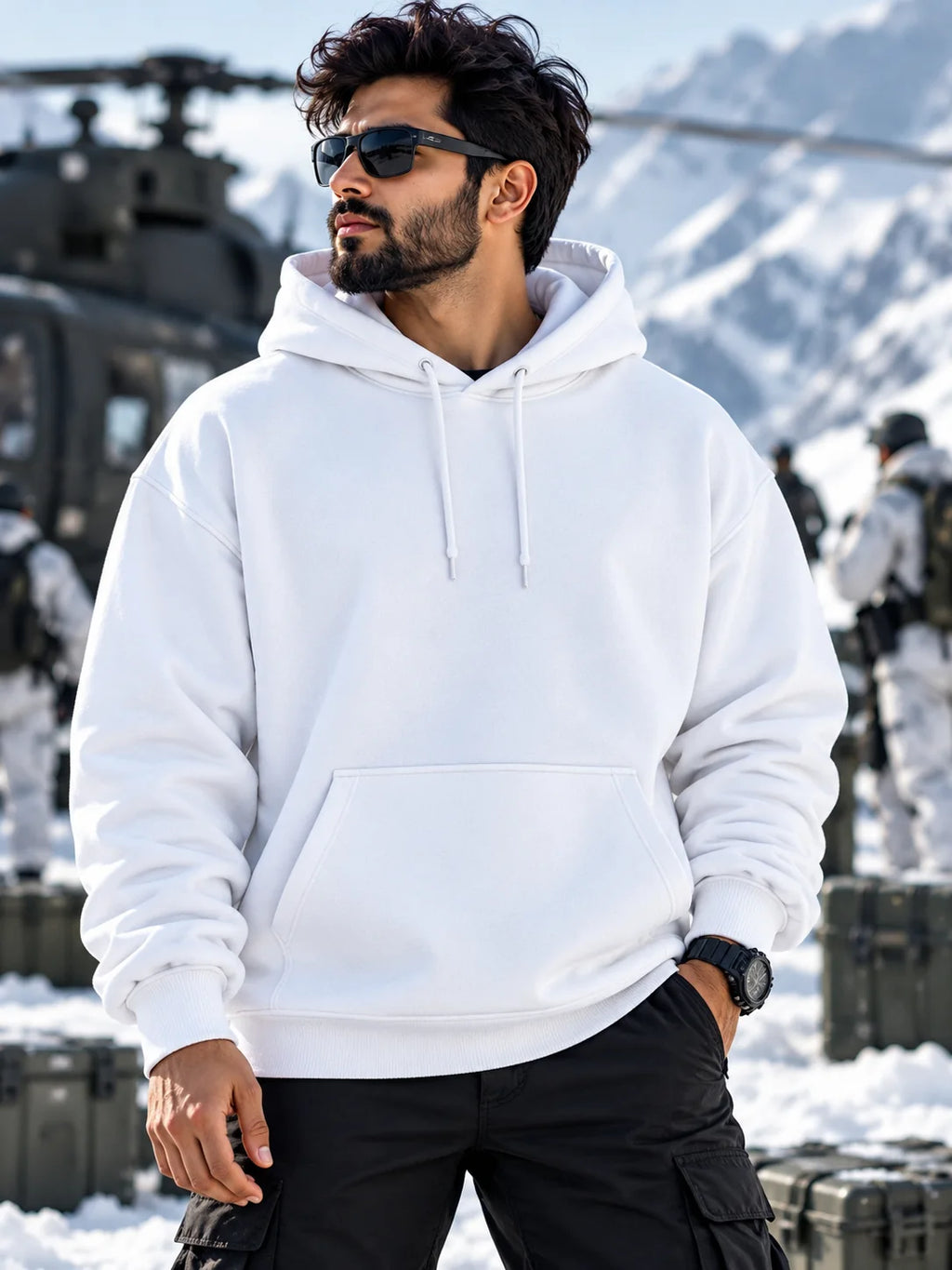 Siachen Highest Battlefield Graphic Oversized Hoodie