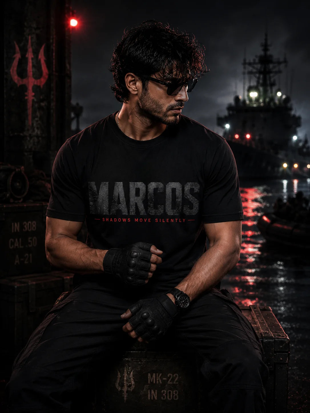 MARCOS T-Shirt – Shadows Move Silently | Indian Navy Special Forces Tee