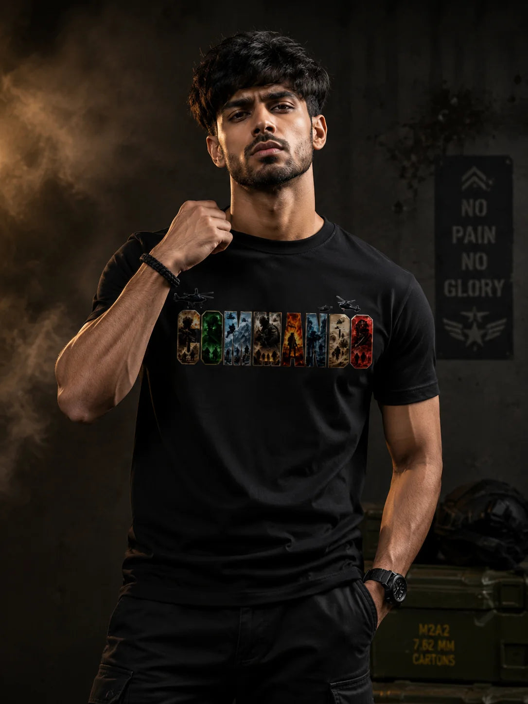 Indian Commando T-Shirt | No Fear No Mercy Only Victory | Fearless Relentless Forever