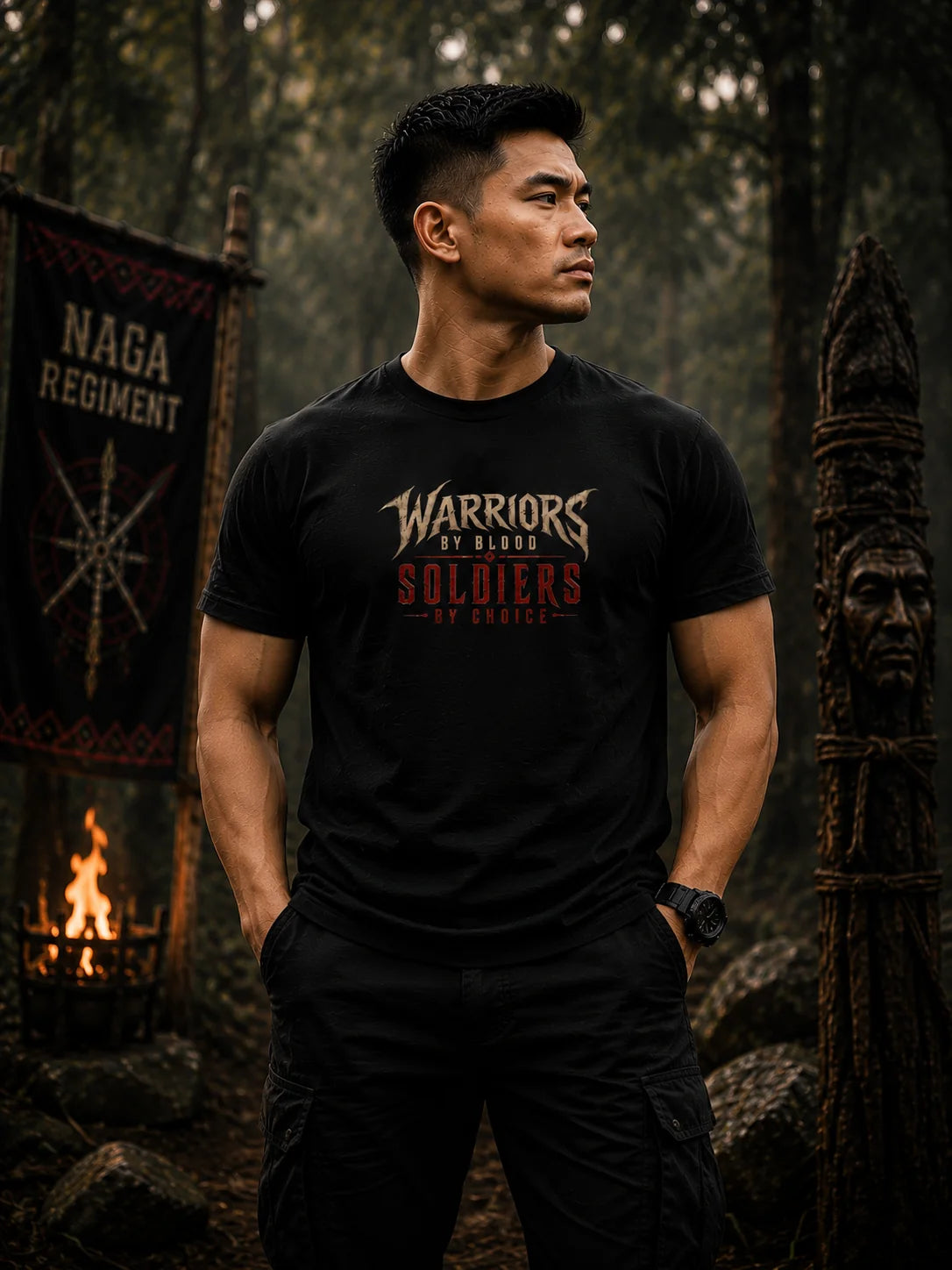 Naga Regiment T-Shirt – Warriors by Blood Soldiers by Choice