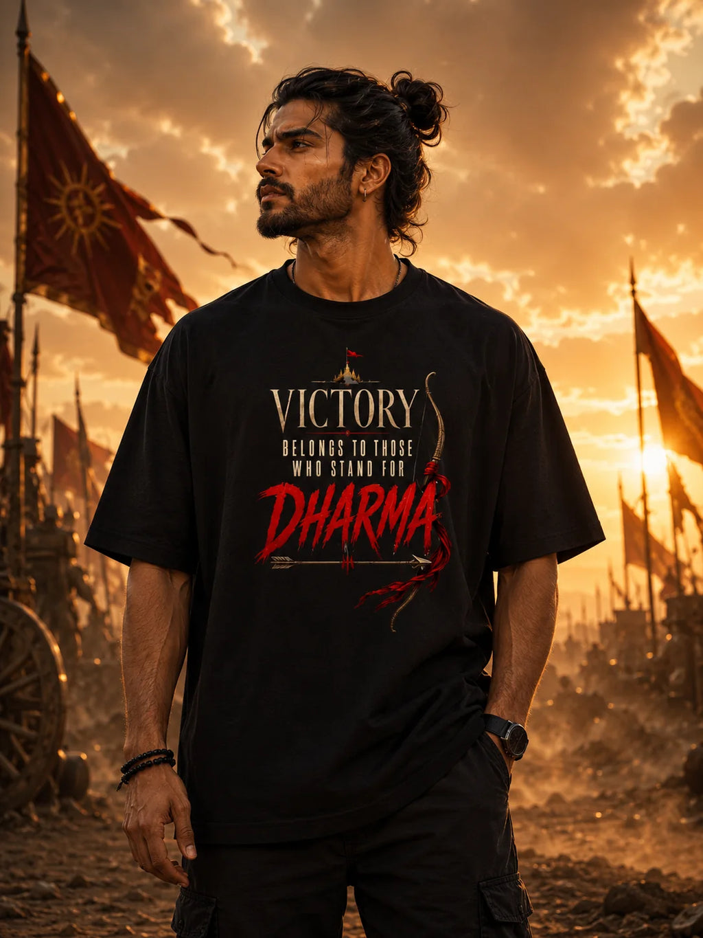 Shree Ram Oversized Black T-Shirt