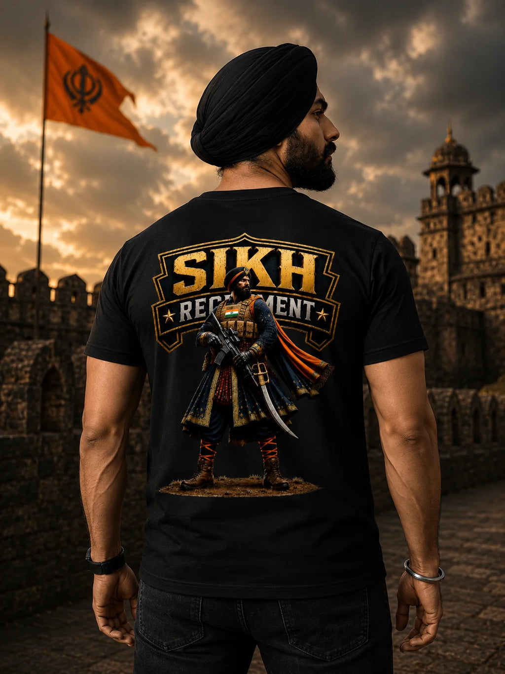 Sikh Regiment Soldier Graphic T-Shirt