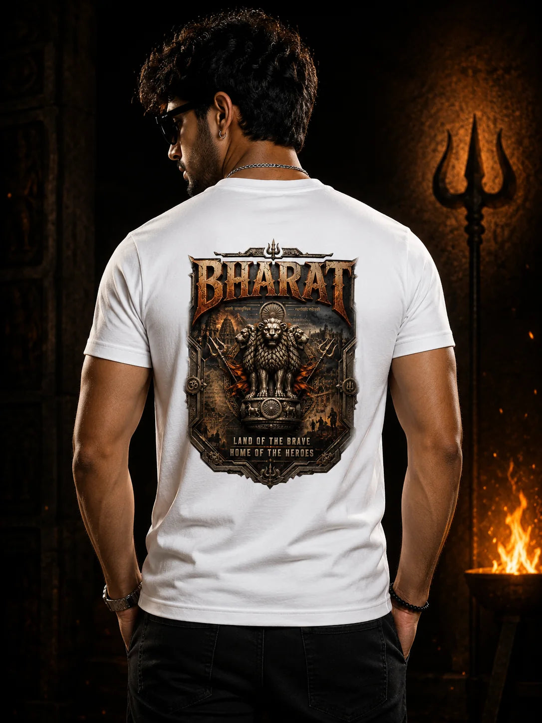 Sanatan Bloodline T-Shirt – Bharat Land of the Brave | Premium White Tee