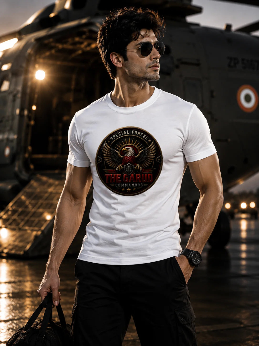 Garud Commandos T-Shirt | IAF Special Forces Eagle Badge Graphic Tee