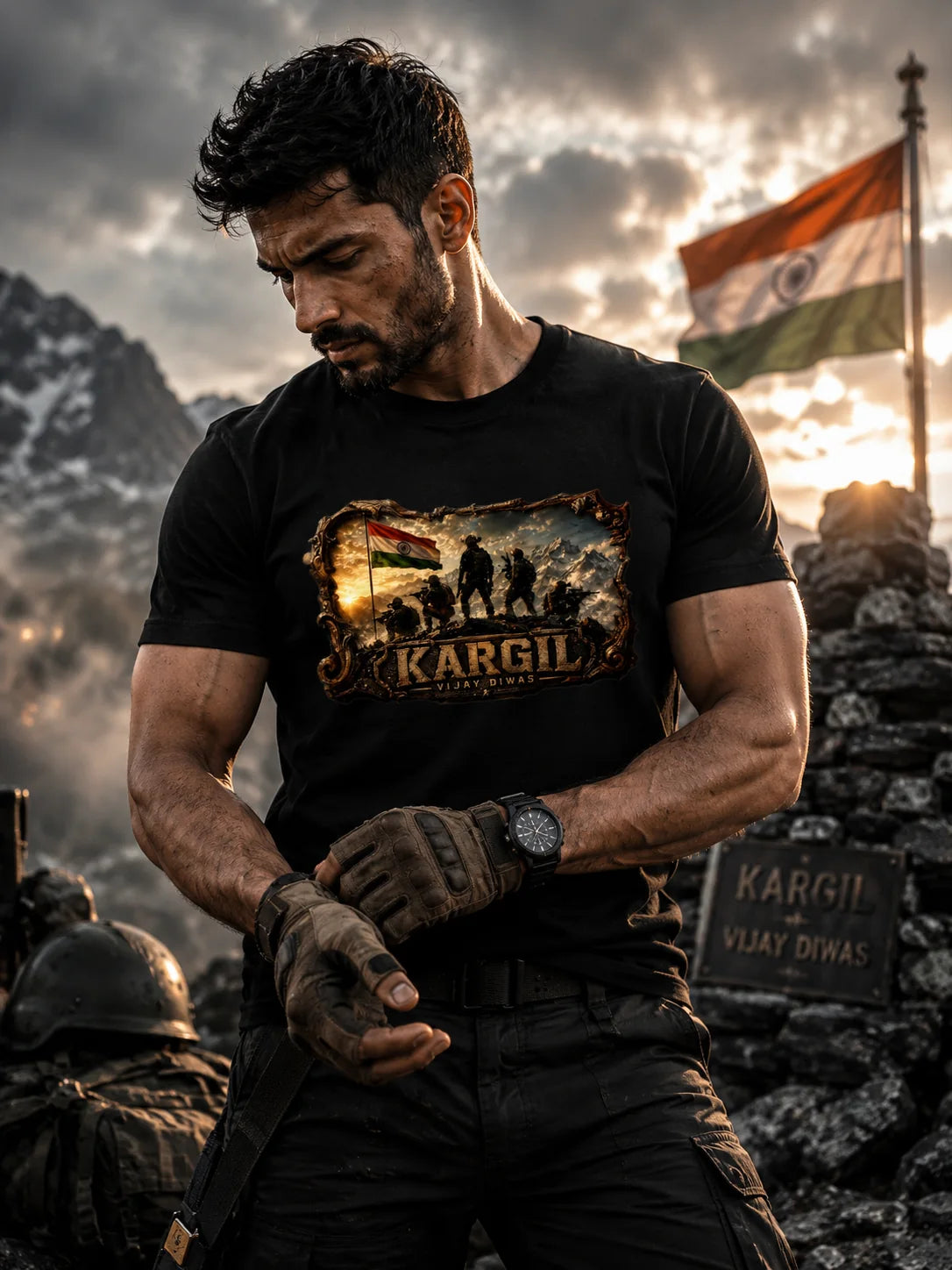 Kargil Vijay Diwas T-Shirt | Indian Army Victory Graphic Tee | 26 July Tribute