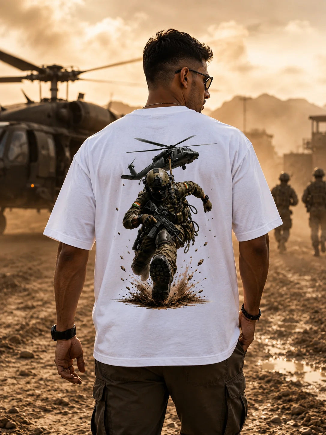 Indian Army Soldier Oversized T-Shirt