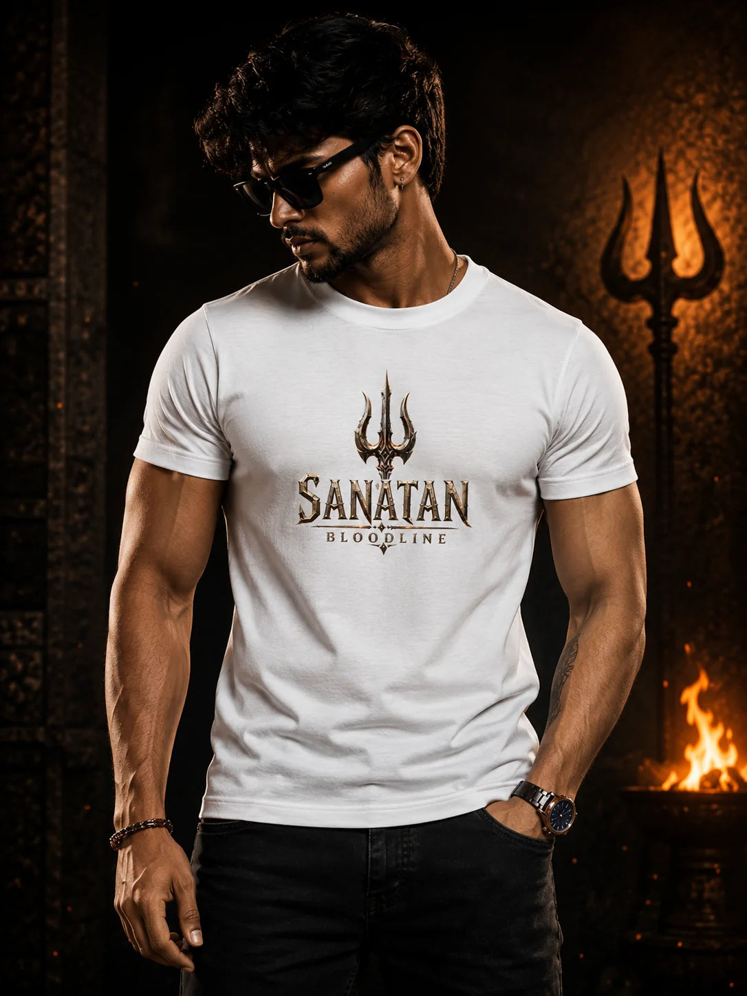 Sanatan Bloodline T-Shirt – Bharat Land of the Brave | Premium White Tee