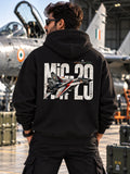 Black MiG-29 Graphic Zip-Up Hoodie