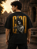 Krishna GOD Black Oversized T-Shirt