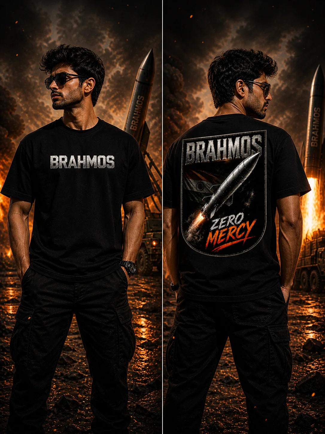 BrahMos Missile T-Shirt – India’s Supersonic Strike Power | Premium Cotton Tee