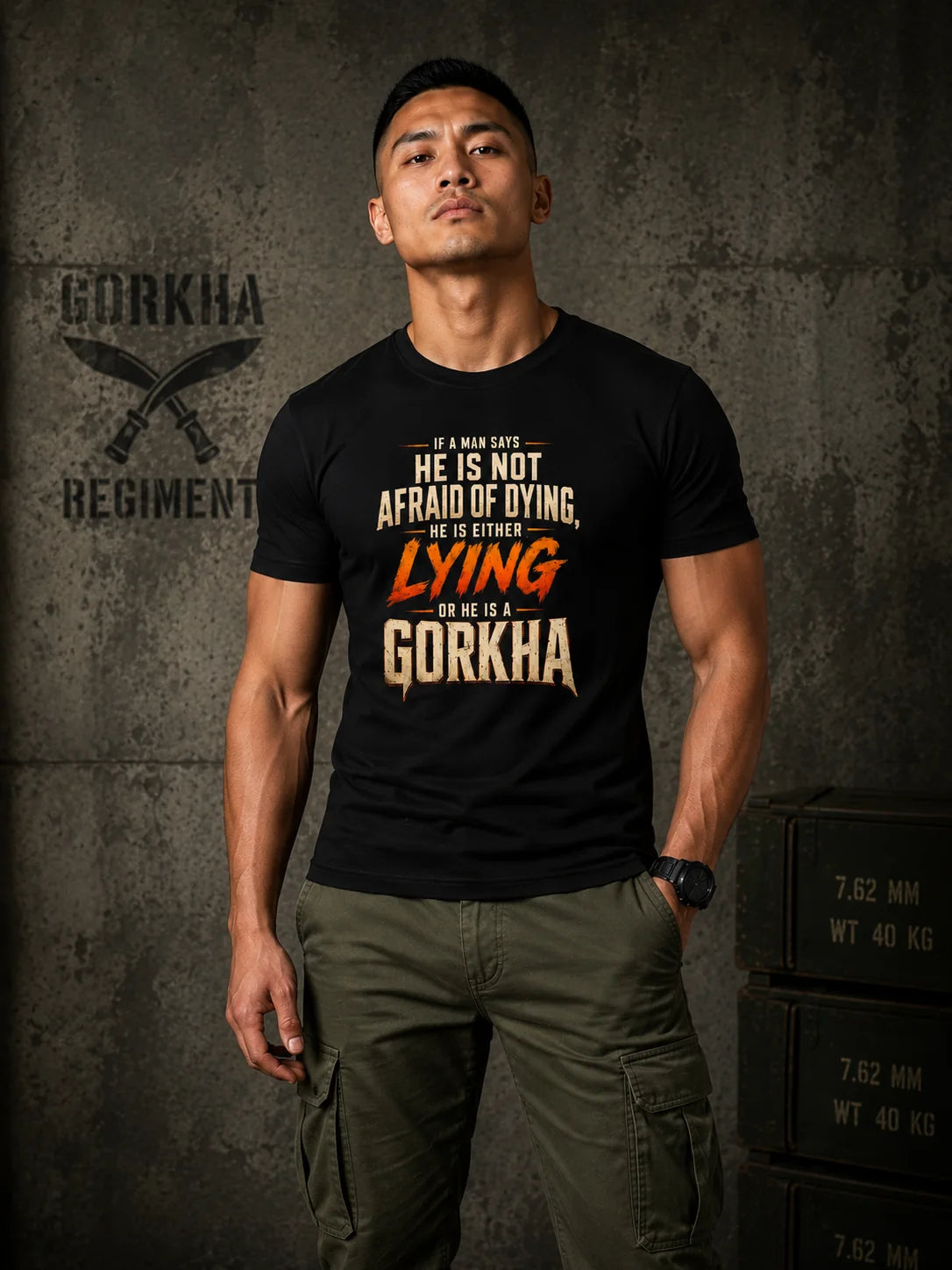 Gorkha Regiment Soldier Graphic T-Shirt