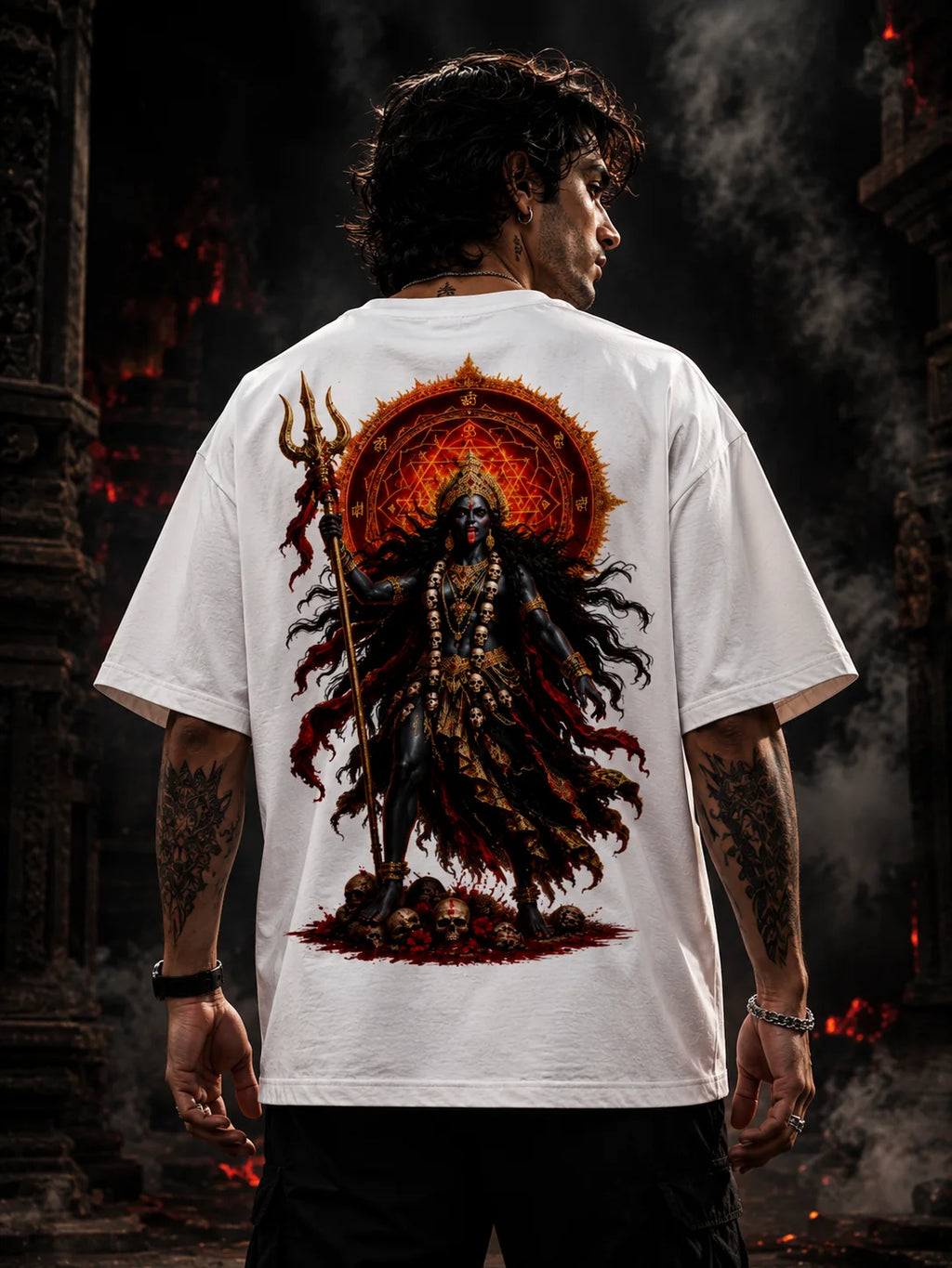 Mahakali Oversized T-Shirt | Kali Print | White