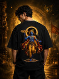 Krishna Oversized T-Shirt | Never Give Up | Black