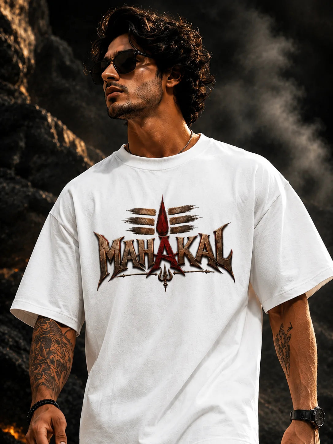 Mahakal Oversized T-Shirt | Shiva Print | Black