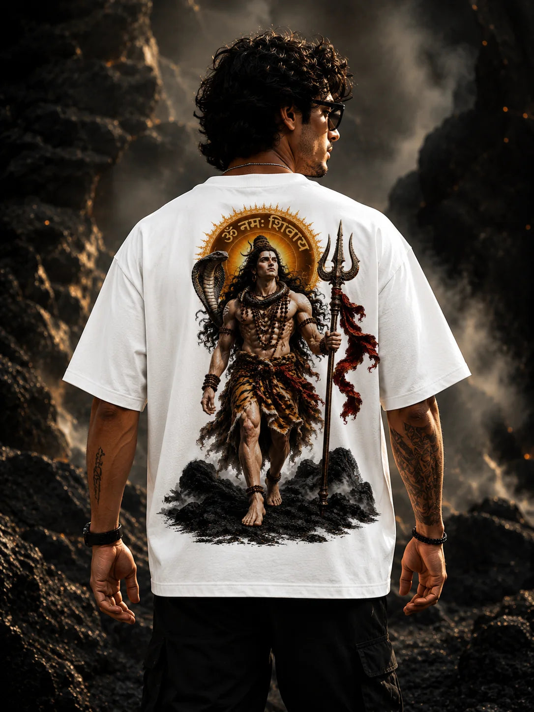 Mahakal Oversized T-Shirt | Shiva Print | Black