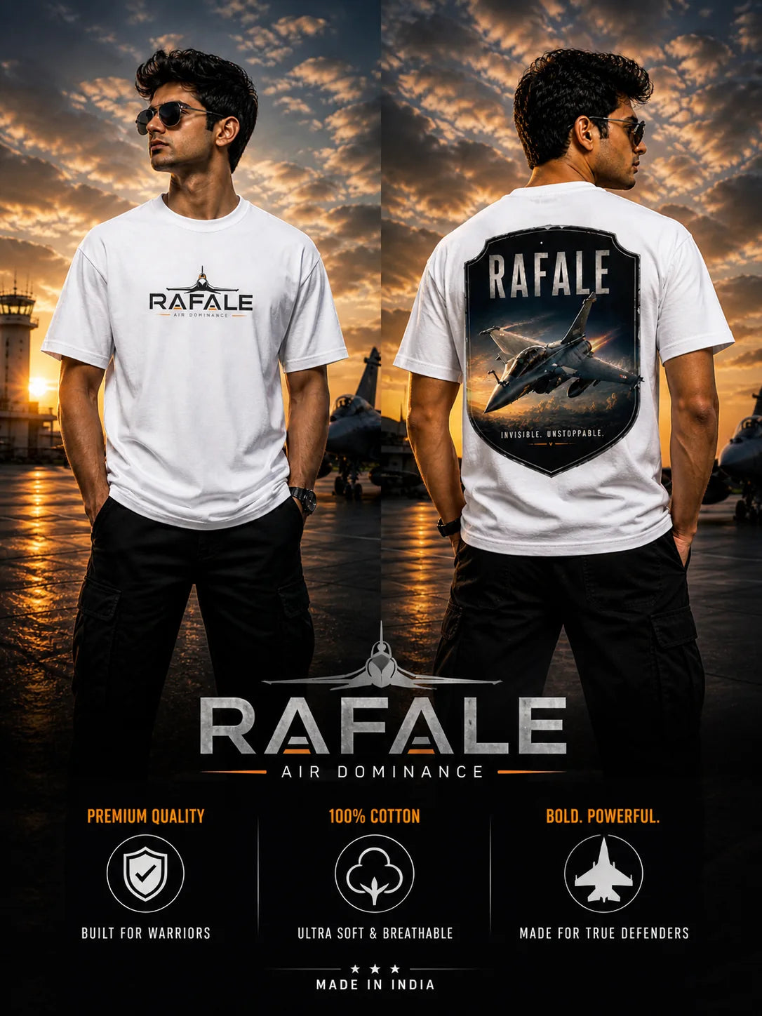 Rafale Fighter Jet T-Shirt – Indian Air Force Pride Tee