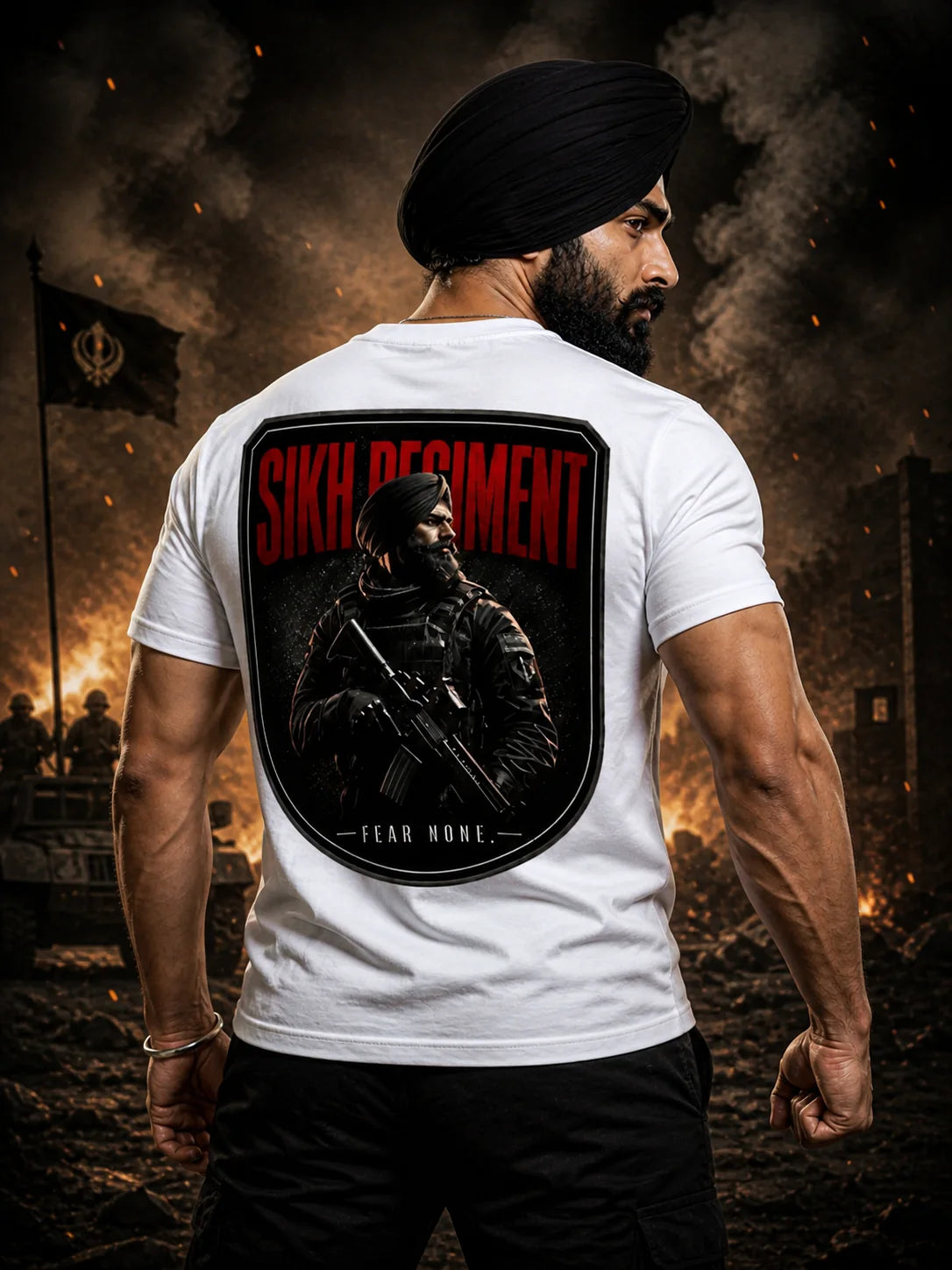 Sikh Regiment Warrior T-Shirt – Indian Army Pride Edition