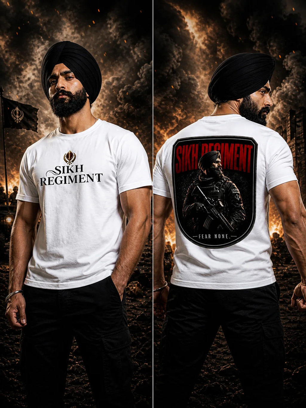 Sikh Regiment Warrior T-Shirt – Indian Army Pride Edition