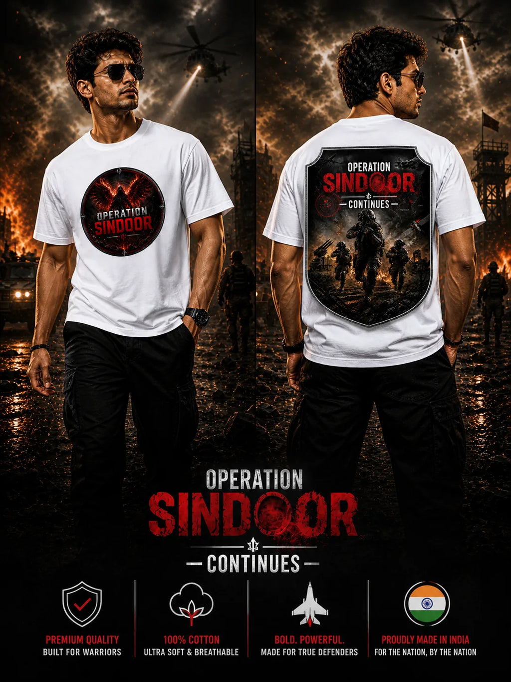 Operation Sindoor T-Shirt | Indian Military Tribute | Premium Graphic Tee India
